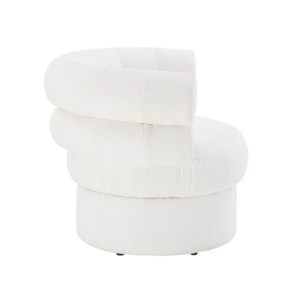 Sessel Boucléstoff Weiß