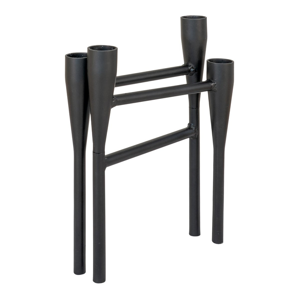 Kerzenhalter - Stahl, Schwarz - 15x28x21 cm