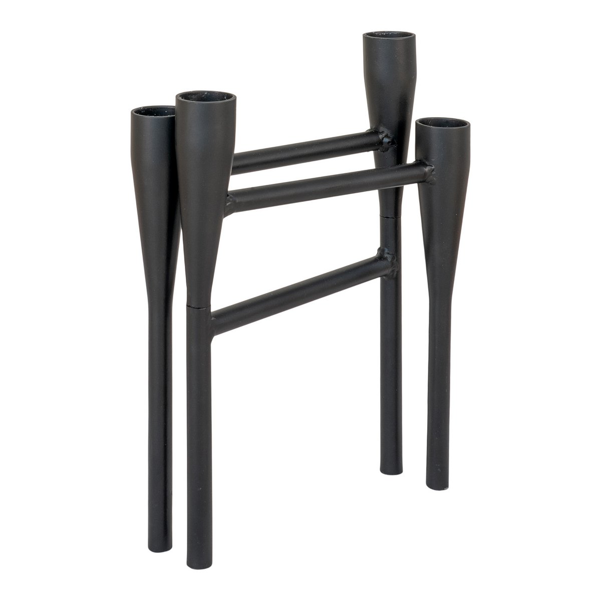 Kerzenhalter - Stahl, Schwarz - 15x28x21 cm