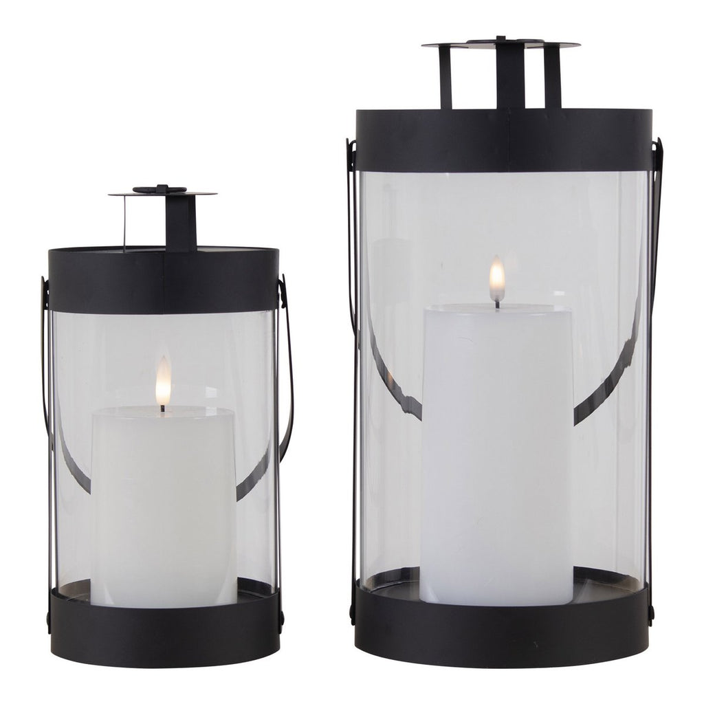 Bondi-Laternen – Schwarz, Stahl/Glas – 2er-Set