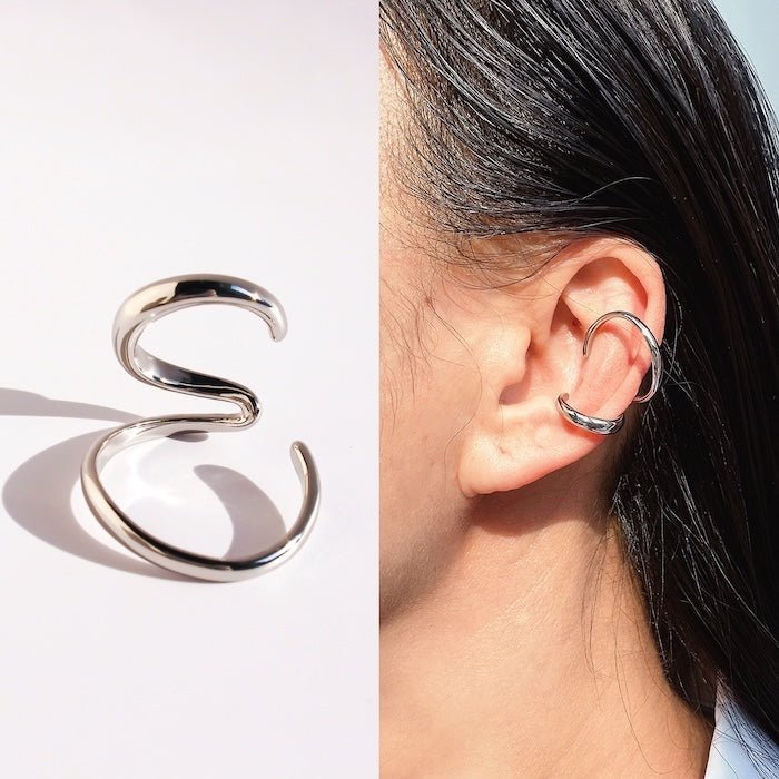 Minimalistischer Wave-Line-Ohr-Manschette