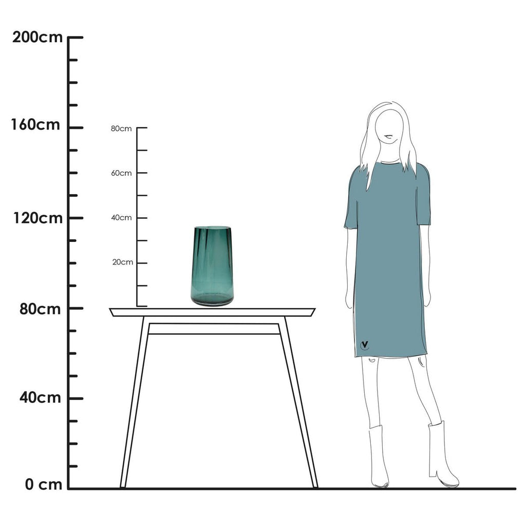 Paran Vase Ozeanblau Detailansicht - einzigartiges Design mit verspieltem