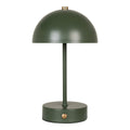Holt LED-Tischlampe in Grün auf Nachttisch – moderne minimalistische Beleuchtung