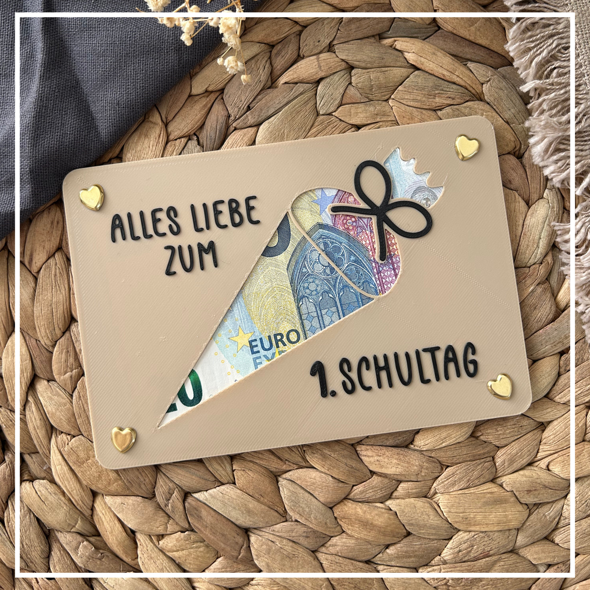 Geldgeschenk Einschulung - Geldgeschenkkarte zum ersten Schultag - Kreative Geschenkidee für Schulanfänger