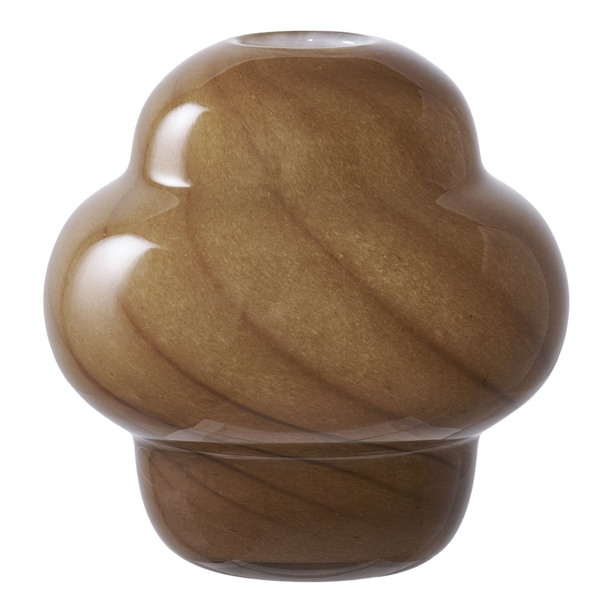 Braune Glas-Vase Ø16,5x17 cm - Moderne Designer-Vase