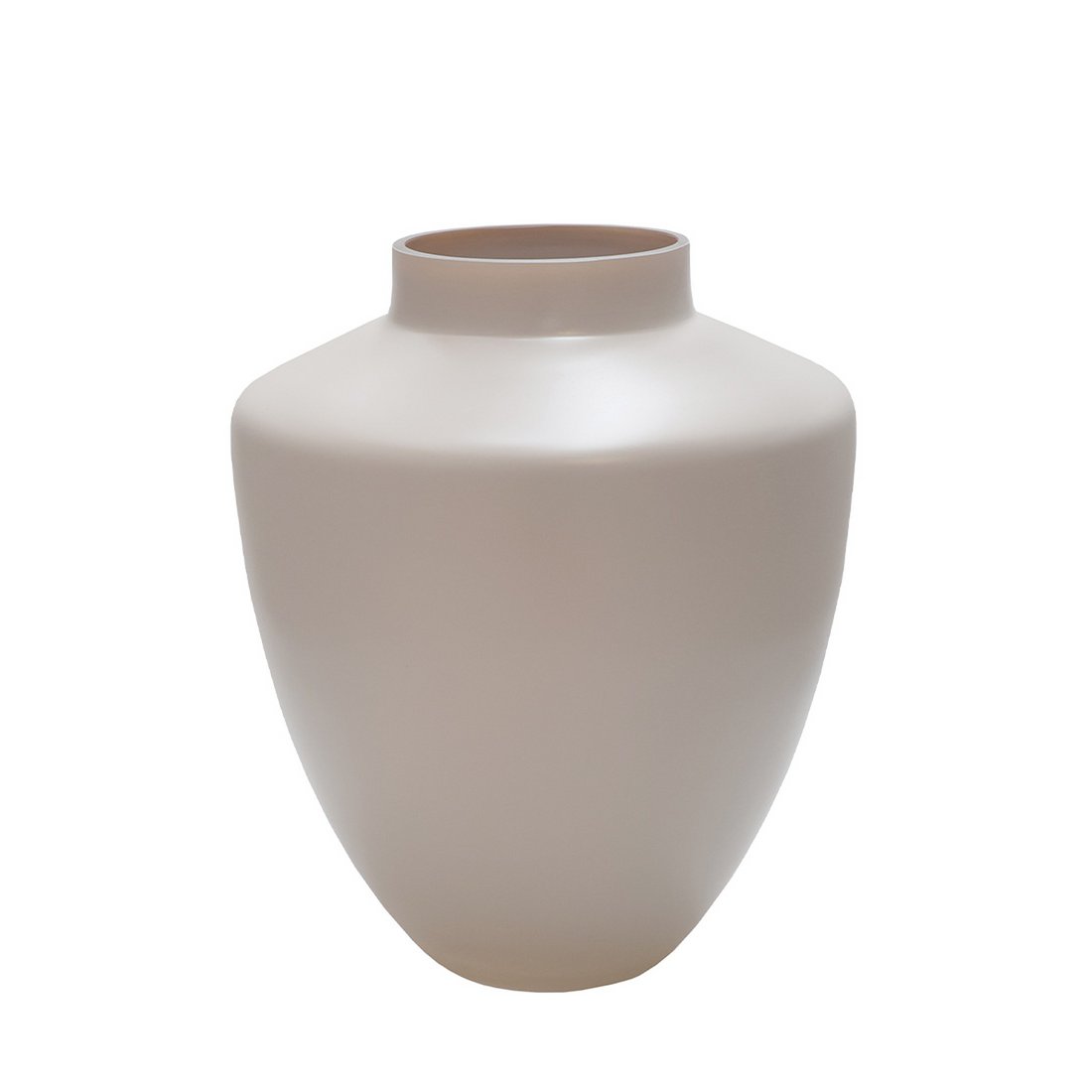 Mundgeblasene Vase Tujela in Elfenbein – Frontansicht