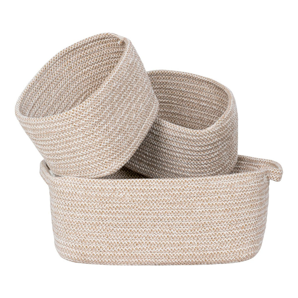 Teixo-Körbe – Baumwolle, Beige – 3er-Set