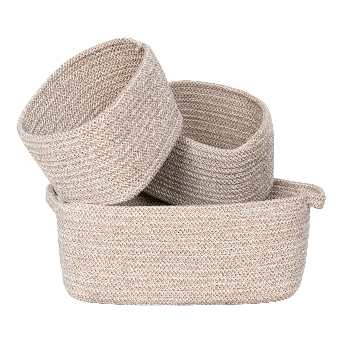 Teixo-Körbe – Baumwolle, Beige – 3er-Set