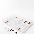 Backgammon-Set Aulica – Acryl-Koffer Weiß/Braun | 25x38x5cm