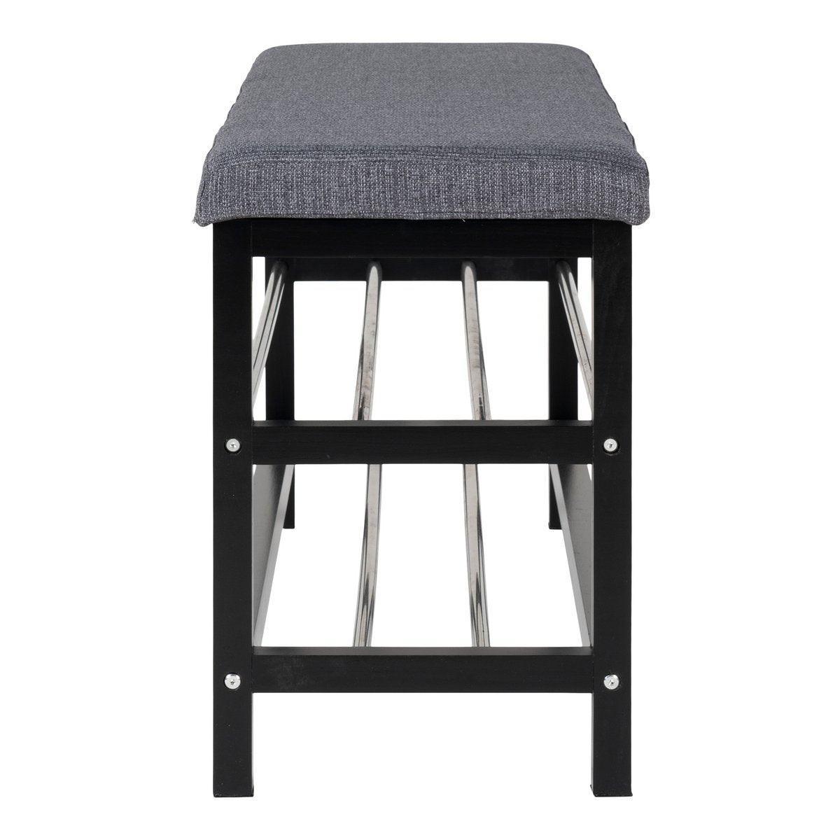 Padova Bank - Pappel, Stahl, Polyester, Grau - 100x34x50 cm