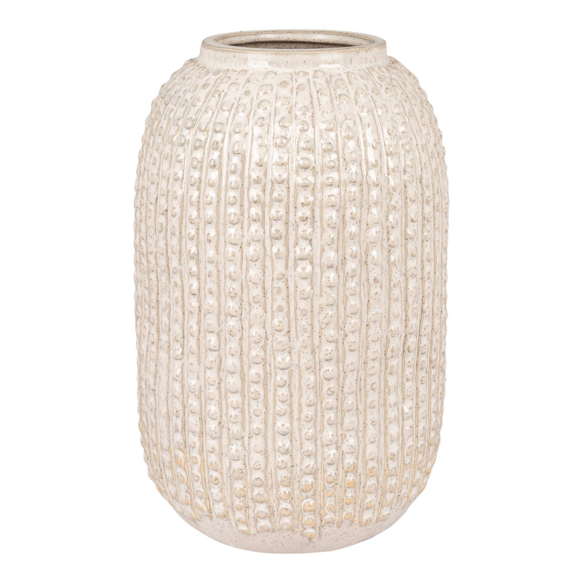 Beige Steingut-Vase Ø16x25,5 cm - Moderne Designer-Vase