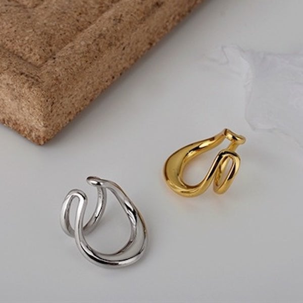 Doppelte Ohrklemme aus Gold und Silber