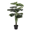 Monstera – Grün, PE-Kunststoff/Polyester/Draht/Zement, 17 x 18 x 90 cm