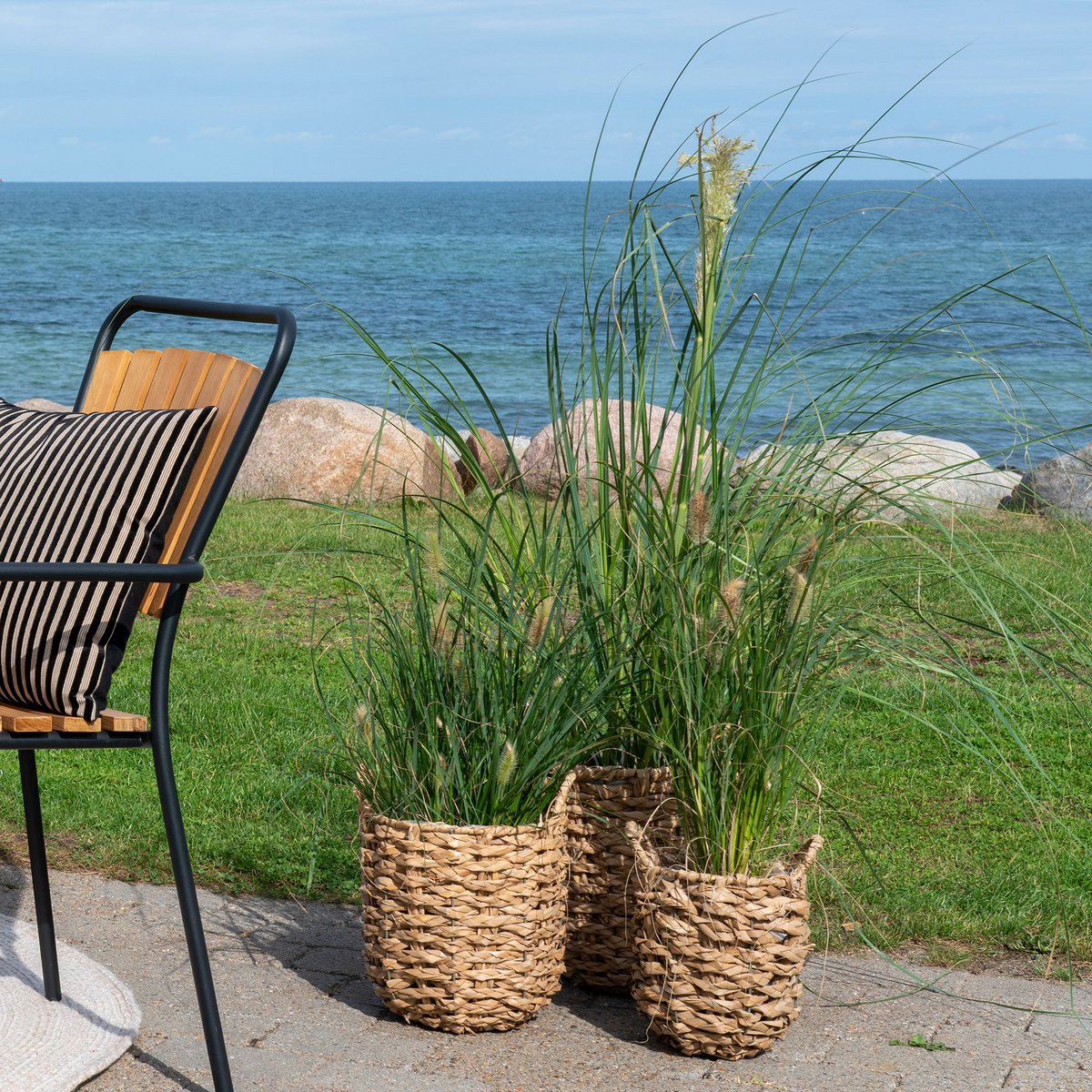 Hue Planter - Pflanzgefäß, Seegras, rund, natur, 3er-Set