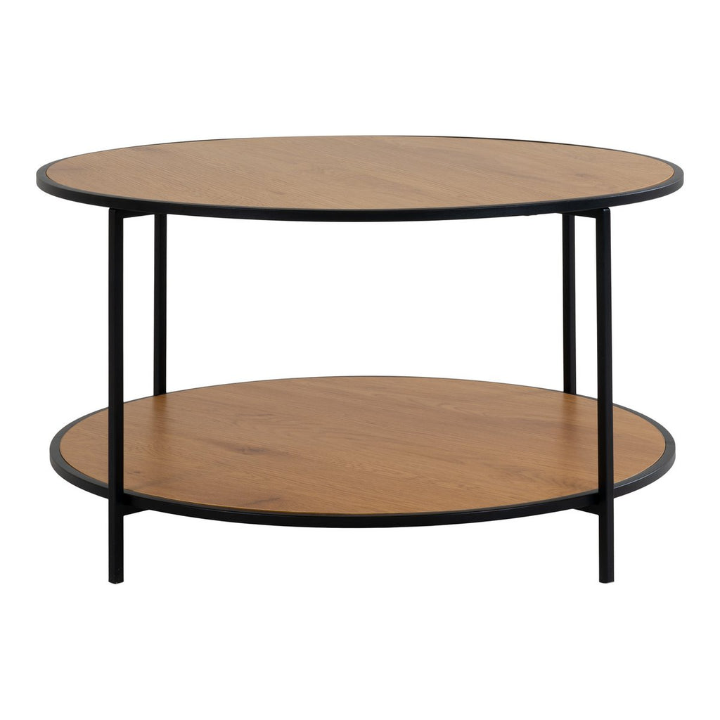 Vita Couchtisch - Eichenoptik, Stahl, Ø80x45cm