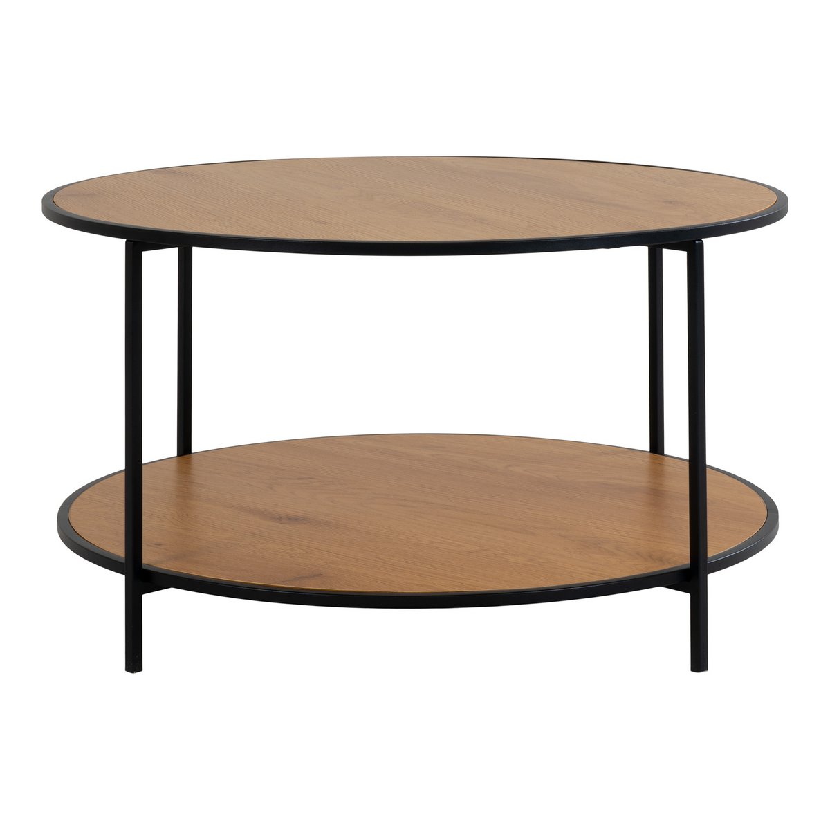 Vita Couchtisch - Eichenoptik, Stahl, Ø80x45cm