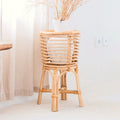 Rattan-Pflanzenständer AKARA rund mit Topf