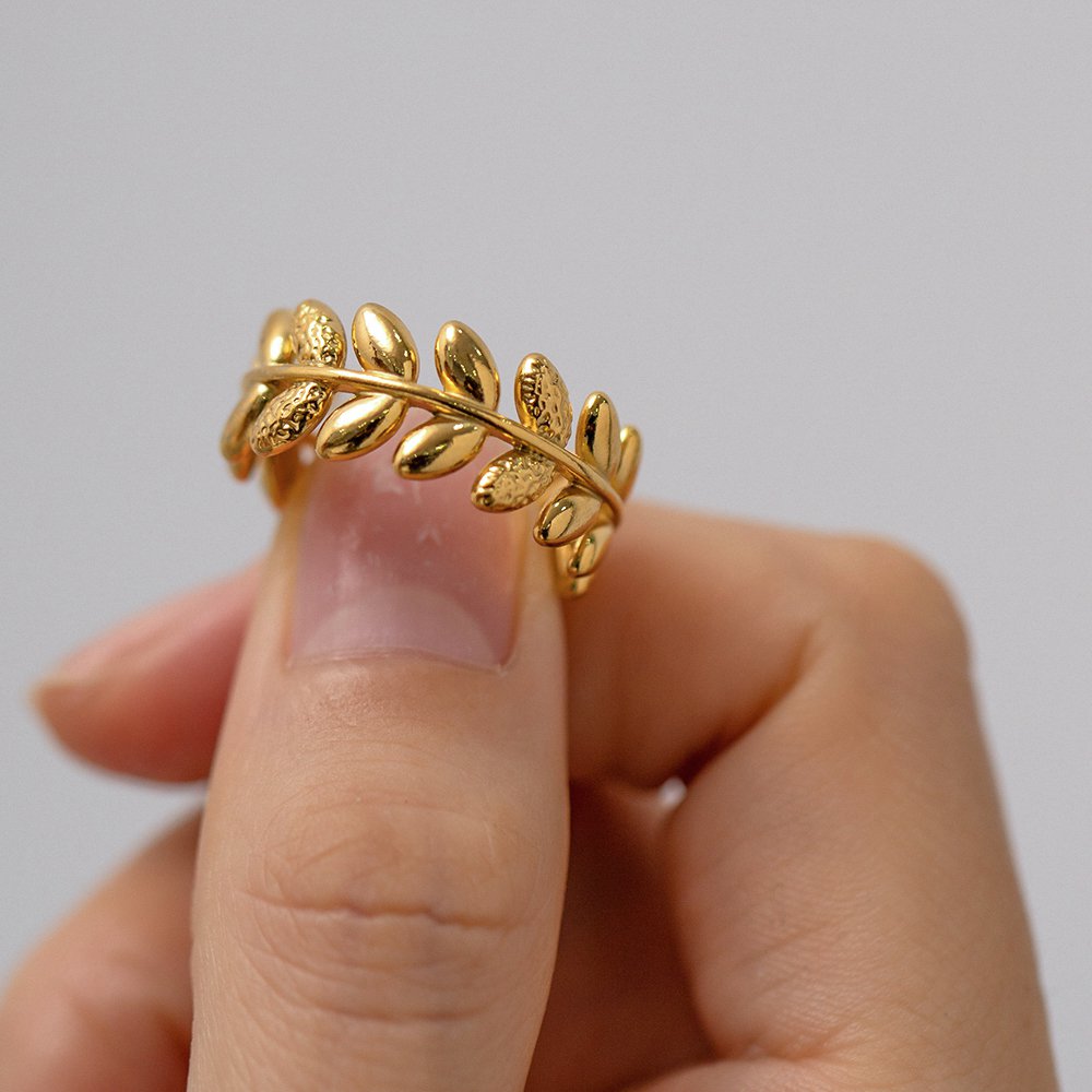 LOUIZ Ring mit Olivenblatt
