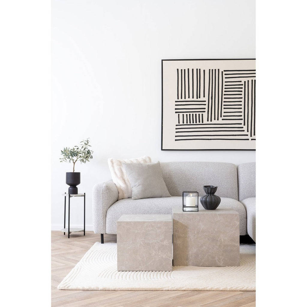 Beistelltisch Schwarz Beige - Lifestyle-Ansicht im Wohnzimmer