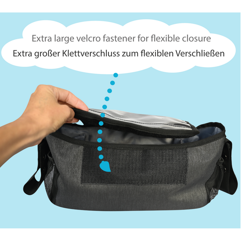 Kinderwagen Organizer mit Handyfach und Flaschenhalter