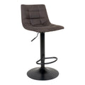 Middelfart Barstuhl – Dunkelgrau, Mikrofaser, schwarze Metallbeine, 43 x 43 x 88/108 cm – 2er-Set