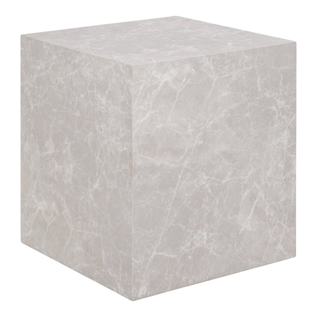 Prague Beistelltisch - Marmoroptik, Beige, 40x40x45cm