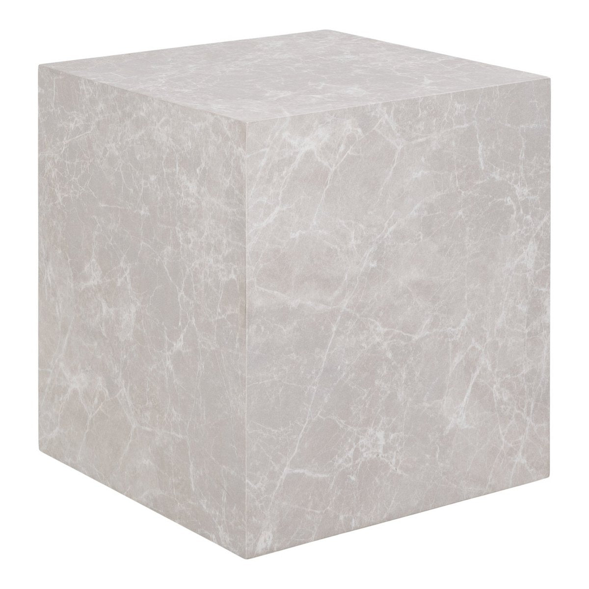 Prague Beistelltisch - Marmoroptik, Beige, 40x40x45cm