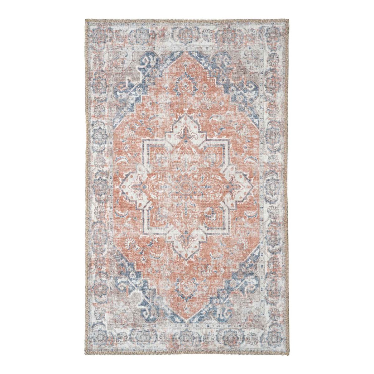 Havana Fußmatte – Blau/Orange, Chenille-Polyester, 50 x 80 cm