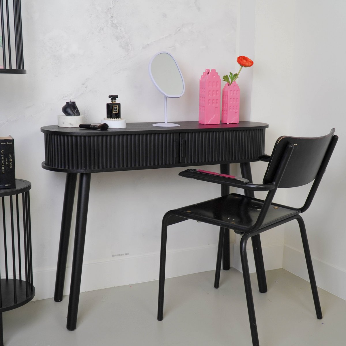 Beistelltisch - Schwarz - MDF - 100x33x76cm