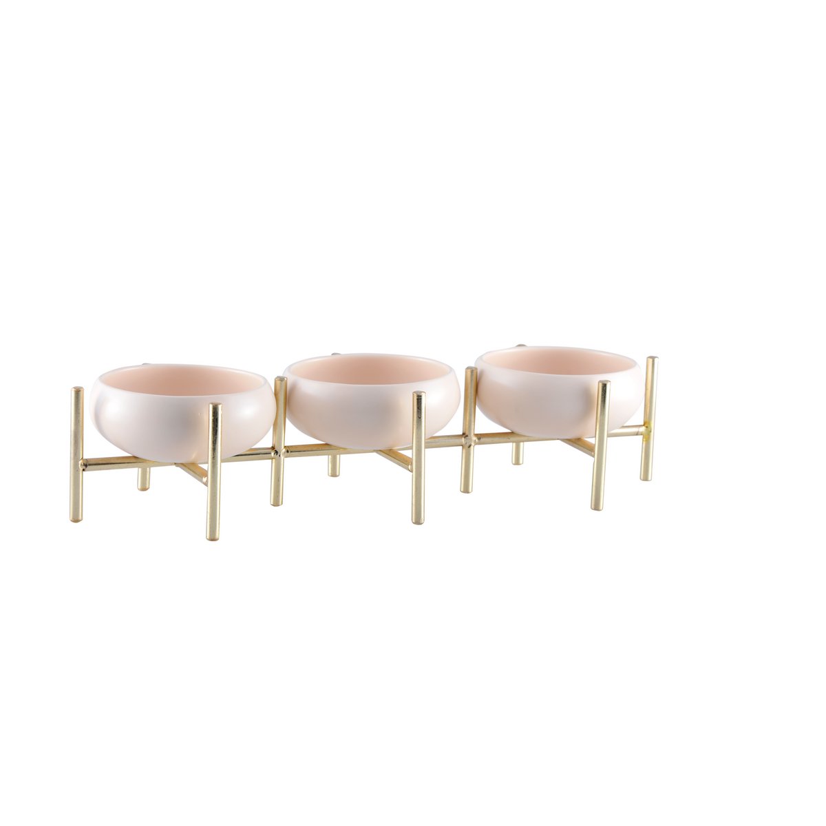 Aperitif-Schüssel 3 Fächer Beige Gold – Porzellan von Aulica