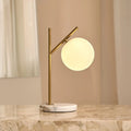 Madison Marmorlampe mit Milchglas - Elegante Tischleuchte 40cm
