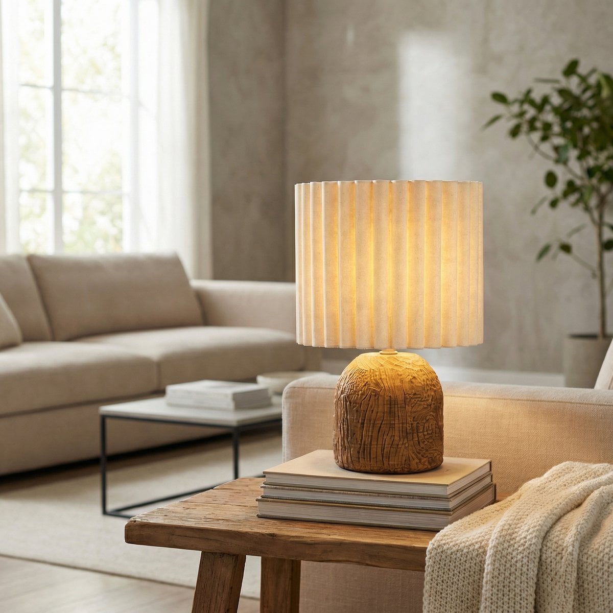Mica Decorations Frey Tischlampe Braun 33cm – Lifestyle Wohnzimmer