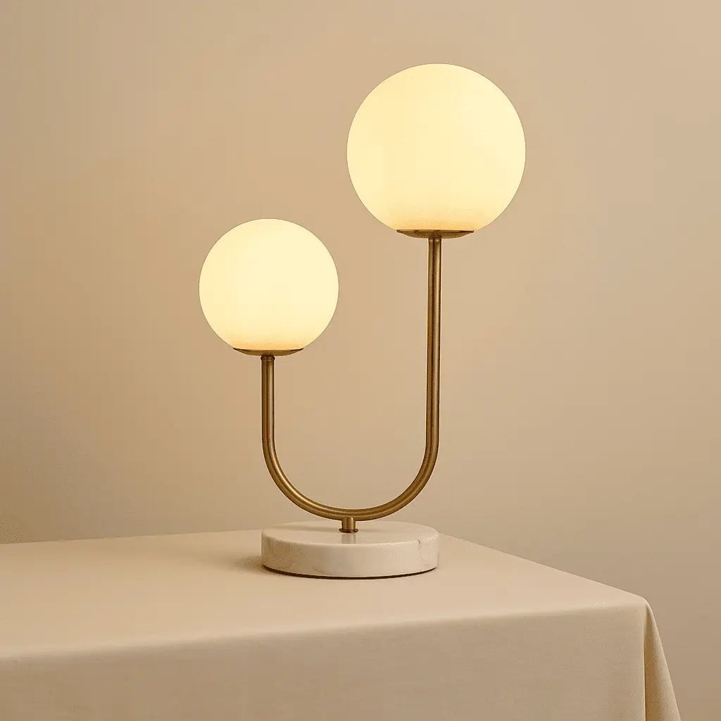Giorgia Elegante Marmorlampe | Glühbirnen aus Milchglas und Lampe mit Kabel