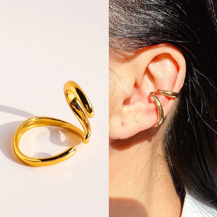 Minimalistischer Wave-Line-Ohr-Manschette
