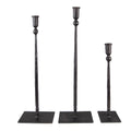 Candlestick -Set von 3 35/49/52 cm Schwarzer Eisenkerzen -Kerzenstick