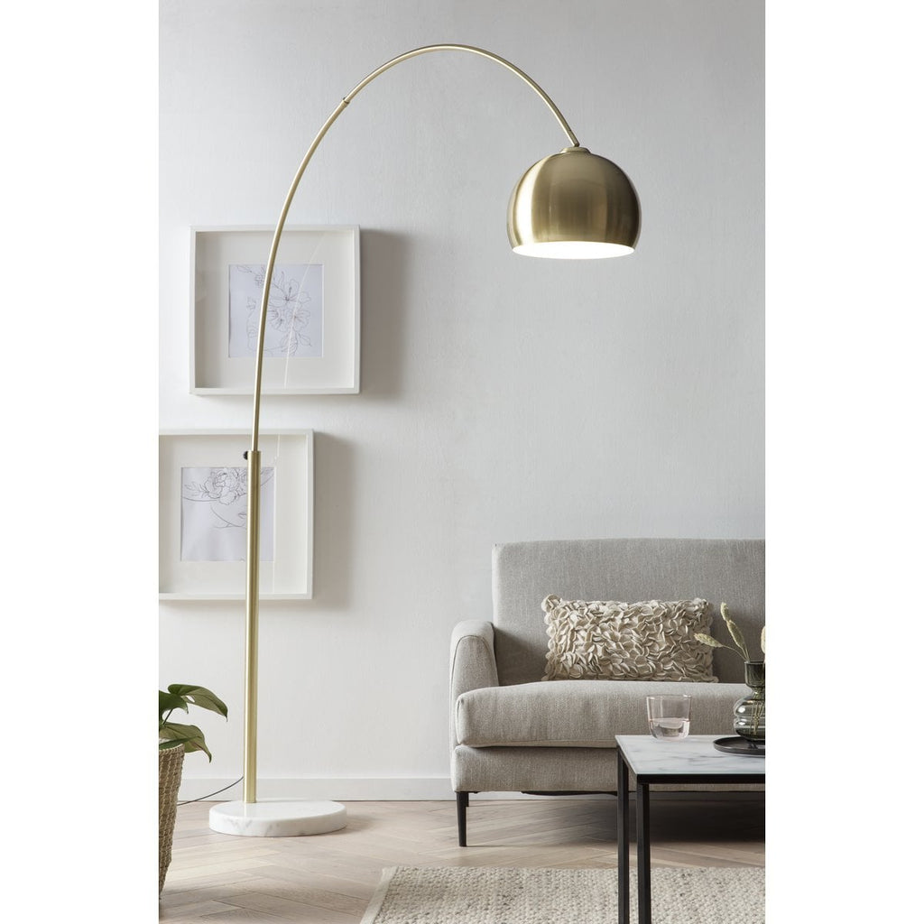 Bogenlampe Messing mit Marmorfuß