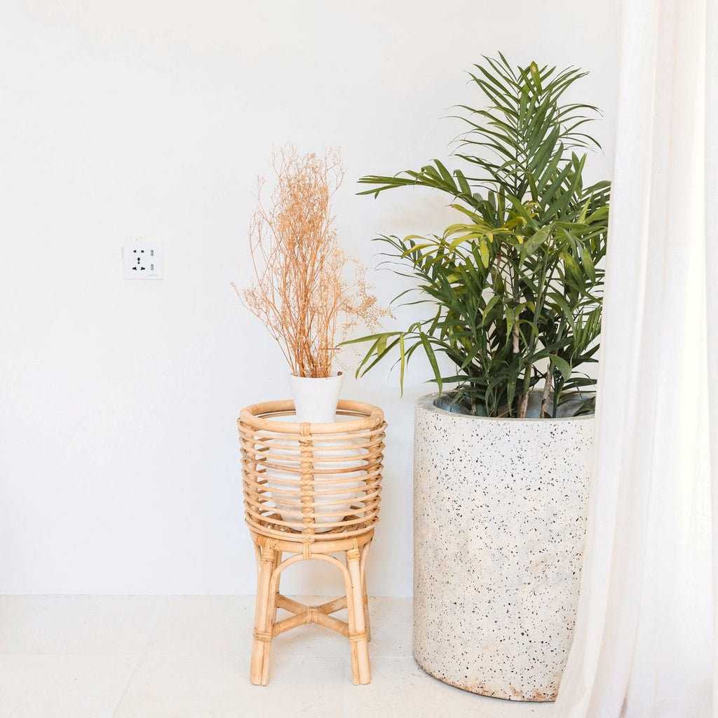Boho Pflanzkorb Rattan Detailansicht