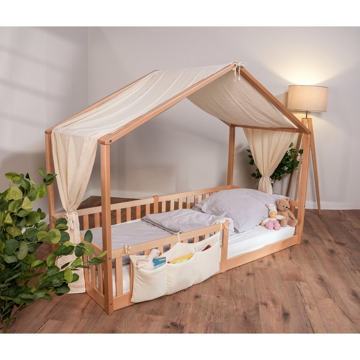 tiSsi® Baldachin Musselin für Hausbetten 90x200 cm creme