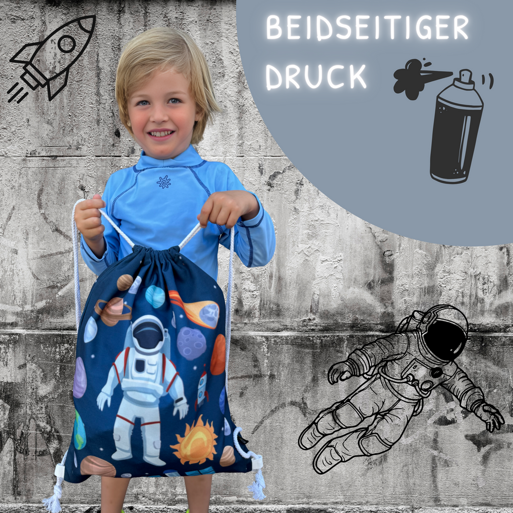 Turnbeutel Astronaut für Kinder - mit verstellbaren Kordeln