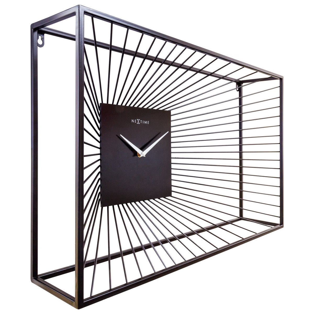 Große Wanduhr 70x45x15cm - Lautlos - Schwarz - Metall - "Vasco"