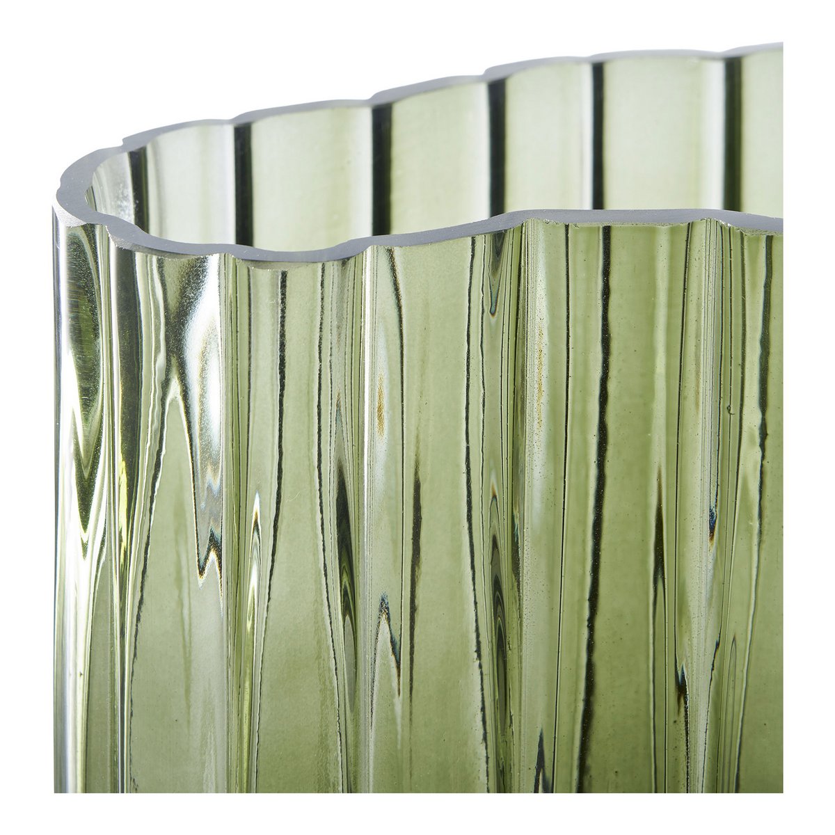 Vase – Rauchgrün, Glas, 21 x 12 x 26,5 cm