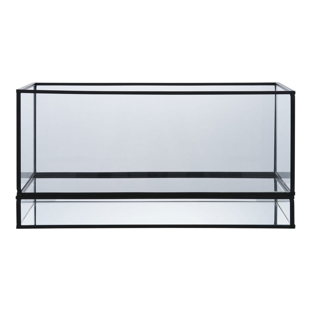 Hurricane Kerzenhalter – Schwarz, Glas, Metall, 30 x 12 x 15 cm