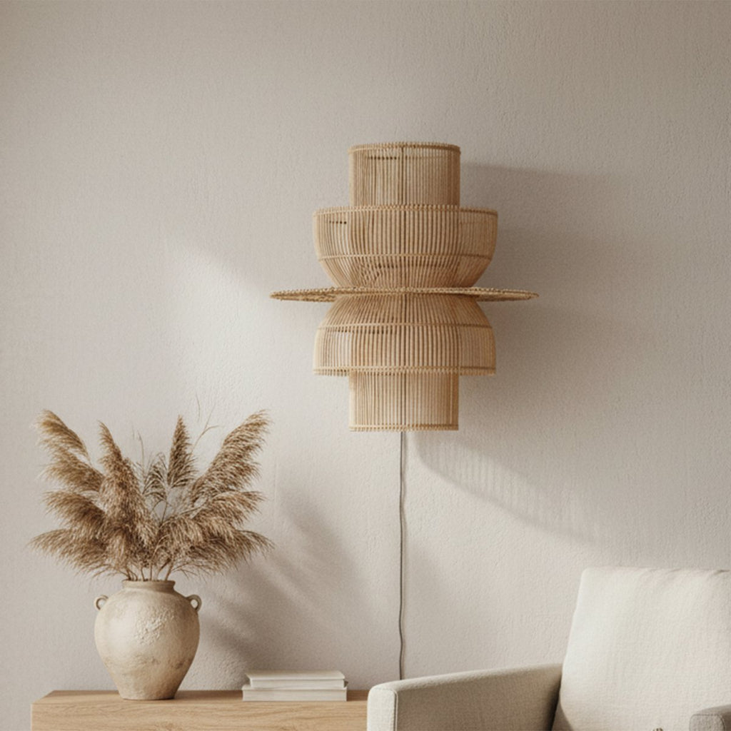 Saturn Wandlamp Rattan