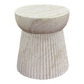 Bonn Side Table - Natural, Fiberclay mit Groove -Design, Ø37x43 cm