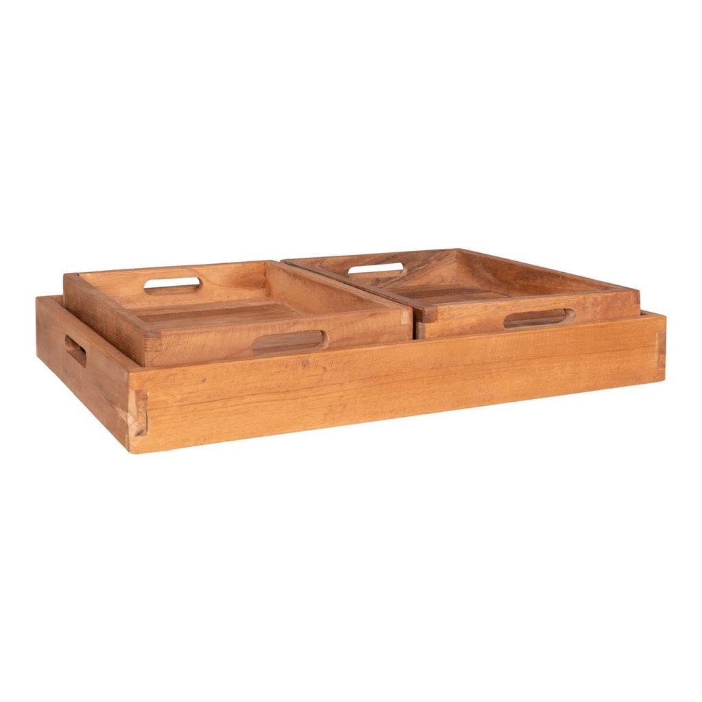 Faro Tablett – Teak, Natur, 3er-Set