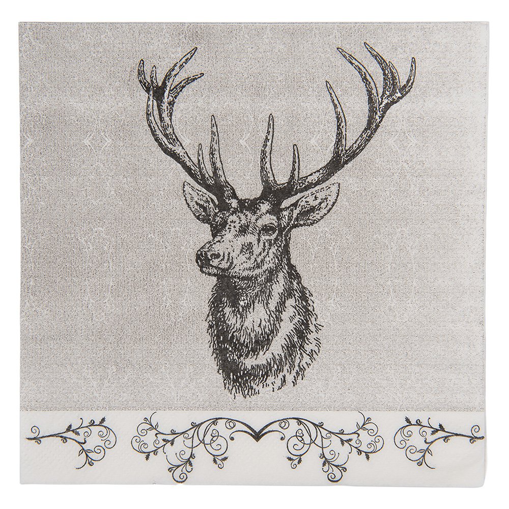 Serviettenpapier, 20er-Set, 33 x 33 cm, graues Papier
