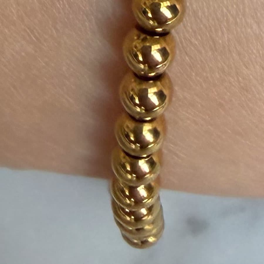 LOUIZ Goldperlenarmband 4 mm
