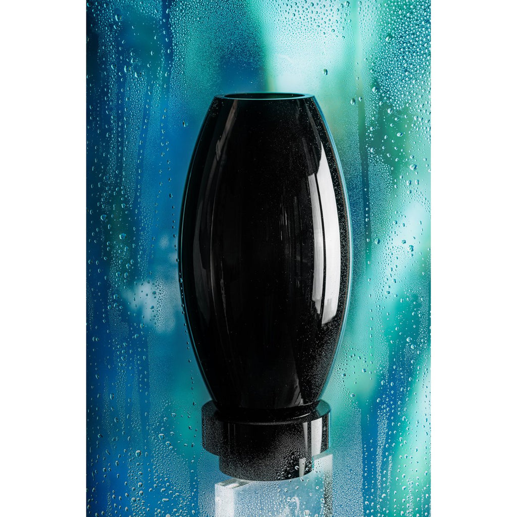 Kleine moderne Vase, innovatives Design, Rückseite aus hochwertigem Glas. RUD15ZW