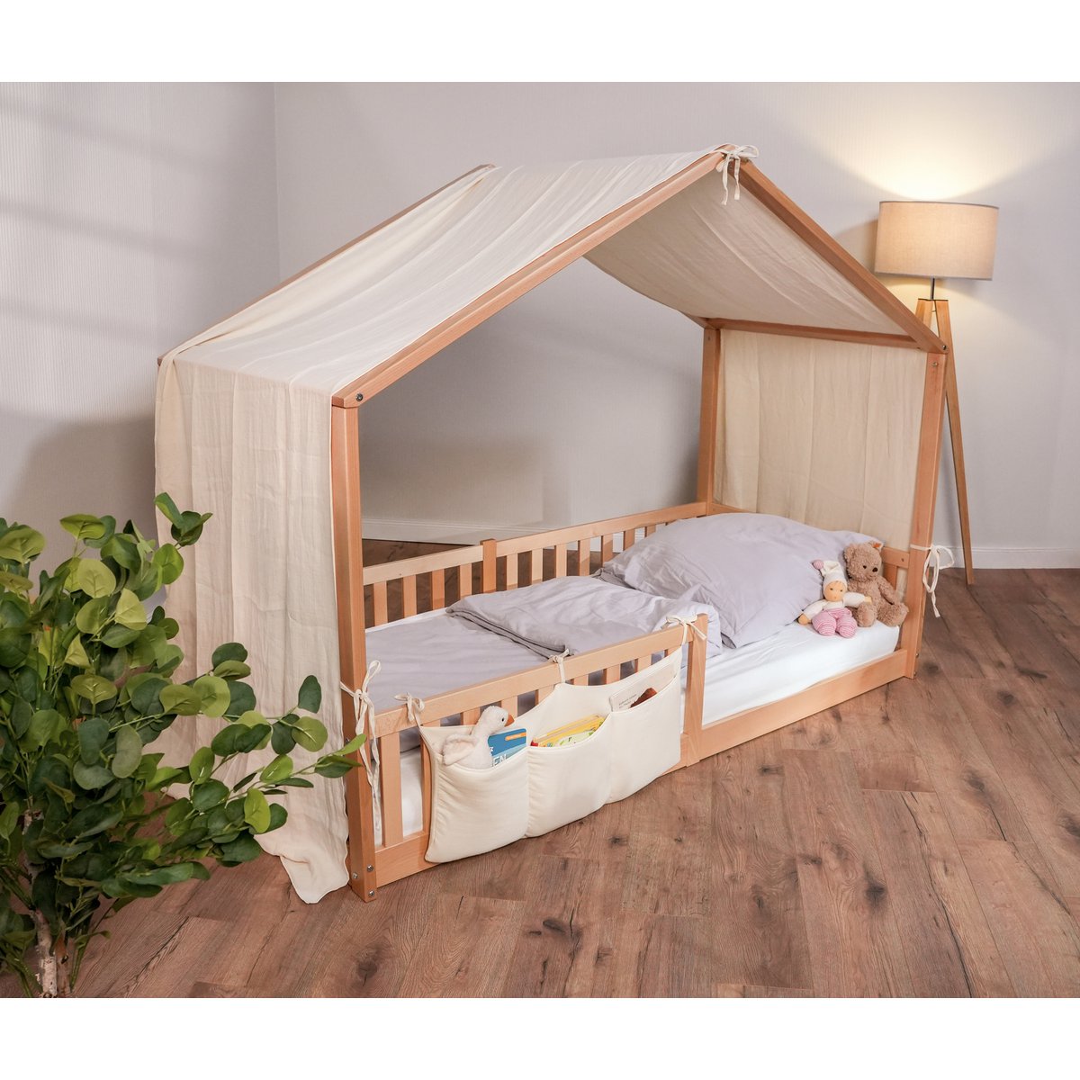 tiSsi® Baldachin Musselin für Hausbetten 90x200 cm creme