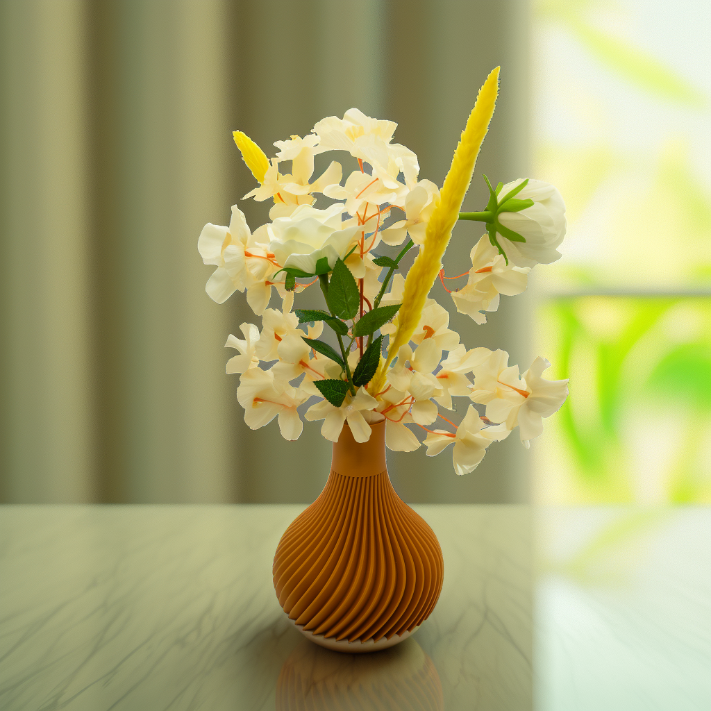 Virella 3D-Vase – 3D-gedruckte Vase – nachhaltiges PLA – geeignet für künstliche Blumen
